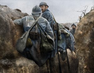 Ein französischer Graben vor einem Angriff, 2. Schlacht von Champagne, Frankreich, 25. September 1915