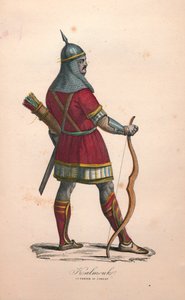 Ein Kalmouk-Krieger im Kampf, um 1900