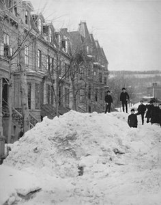 Eine Straße in Montreal im Winter, 19. Jahrhundert