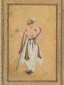 Ein Mogul-Höfling, um 1575, Rand wahrscheinlich im 18. Jahrhundert hinzugefügt von Unbekannt