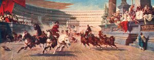 Ein römisches Wagenrennen, Circus Maximus, 20. Jahrhundert von Unbekannt