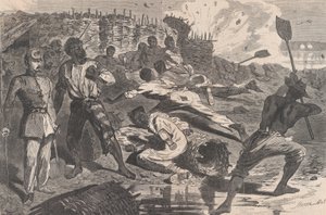 Eine Granate in den Rebellen-Schützengräben Harper