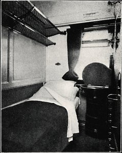 Ein Schlafabteil im Nachtzug Scotsman, London & North Eastern Railway, 1926