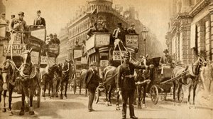 Ein Verkehrsblock im Jahr 1900 - Eine Szene vor dem Mansion House, 1933