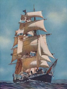 Ein Ausbildungsschiff für zweiundfünfzig Jahre, die Joseph Conrad ist jetzt als Yacht registriert, 1937 von Unbekannt