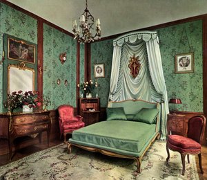 Ein Schlafzimmer aus der Zeit von Louis XV, Hotel des Saints Pères, Paris, 1938