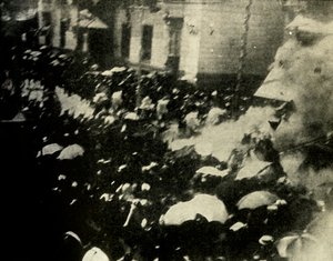 Eine Bombe explodiert am Tag der Hochzeit des Königs und der Königin von Spanien, Madrid, 1906