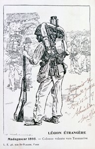 Eine Kolonne der französischen Fremdenlegion auf dem Weg nach Tananarive, Madagaskar, 1895 von Unbekannt