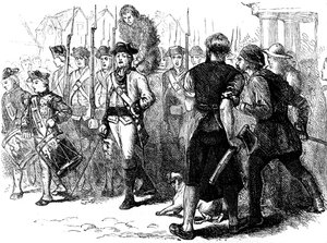 Ein Landmann geteert und gefedert, Amerika, um 1770er Jahre