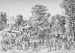 Ein Fest in Horselydown, Southwark, im Jahr 1590, 1904 von Unbekannt