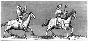 Eine Dame geht auf die Jagd, 14. Jahrhundert 1849