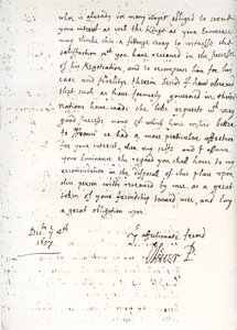 Ein Brief von Oliver Cromwell an Kardinal Mazarin, 4. Dezember 1657, 1899 von Unbekannt