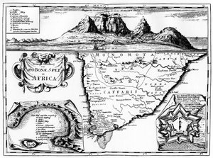 Eine Karte des Kaps der Guten Hoffnung, Südafrika, 1719 von Unbekannt