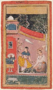 Eine Seite aus einer Ragamala-Serie: Ramakali Ragini des Hindol Raga, ca. 1610