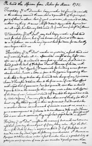 Eine Seite aus dem Tagebuch von John Newton, 1750-1754, 1965