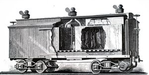Ein gekühlter Eisenbahnwagen