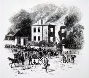 Eine Szene aus den Birmingham-Unruhen von 1791