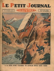 Ein Fahrzeug stürzt nach einem Unfall in den Fluss Isère, 1930