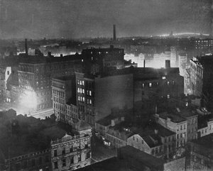 Ein Blick auf New York bei Nacht, 1915 von Unbekannt