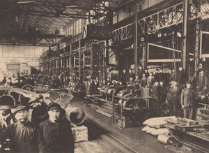 Eine Werkstatt der Putilov-Fabrik, um 1914
