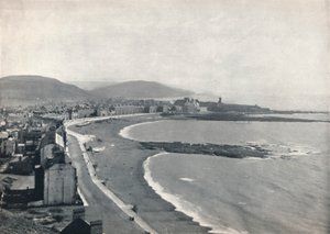 Aberystwith - Blick auf die Bucht, zeigt das Schloss und das Universitätskolleg, 1895