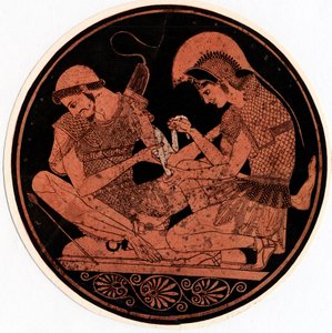 Achilles verbindet die Wunde von Patroclus, um 1900 von Unbekannt