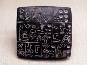 Verwaltungstafel aus Ton, Mesopotamien/Sumerisch, 3100-2900 v. Chr.