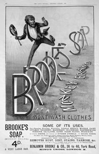 Werbung für Brookes Monkey Brand Seife, 1889 von Unbekannt