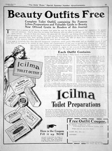 Werbung für Icilma Toilettenartikel, 1913 von Unbekannt