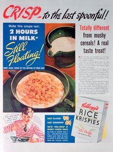 Werbung für Kelloggs Rice Krispies, 1939