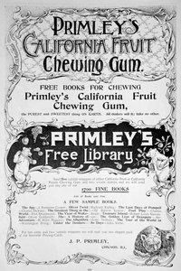 Werbung für Primleys California Fruit Kaugummi, 1894 von Unbekannt