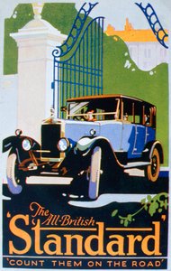 Werbung für Standard-Autos, 1920er Jahre