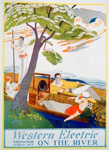 Werbung für Western Electric Company drahtlose Rahmenantennensets, 1923