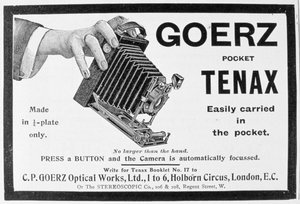 Werbung für die Goerz Pocket Tenax Kamera, 1909