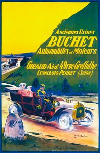 Werbung für Buchet-Autos, ca. 1910er Jahre von Unbekannt