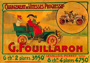 Werbung für Fouillaron-Autos, um 1900er von Unbekannt