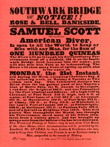 Werbung für Stuntshows von Samuel Scott, 1840, 1948