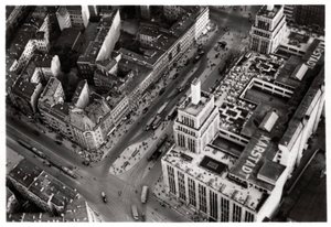 Luftaufnahme von Hermannplatz, Berlin Neukölln, Deutschland, von einem Zeppelin, um 1931 1933
