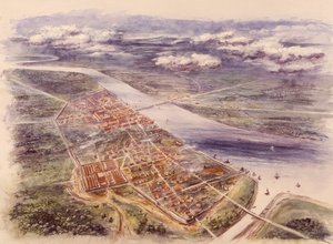 Luftaufnahme von Londinium London aus Nordwesten, 2. Jahrhundert