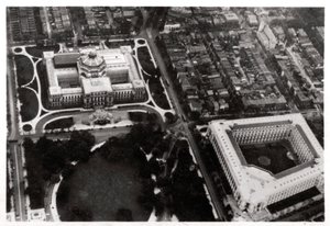Luftaufnahme der Library of Congress, Washington DC, USA, aus einem Zeppelin, 1928-1933