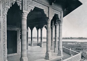 Agra. Balkon des Jasmin-Turms, ca. 1910 von Unbekannt
