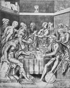 Agrippa unterrichtet seine Schüler in Mathematik
