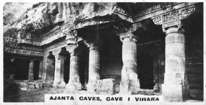 Ajanta-Höhlen, Vihara, Maharashtra, Indien, ca. 1925
