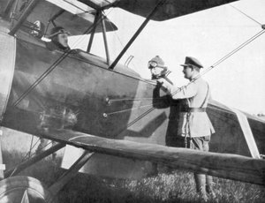 Albert I. von Belgien, Abflug mit dem Flugzeug zur Besichtigung der Linien des Yser, ca. 1917 von Unbekannt