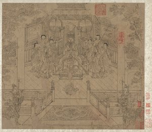 Album mit daoistischen und buddhistischen Themen: Prozession der daoistischen Gottheiten: Blatt 1, 1200er Jahre