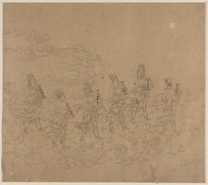 Album mit daoistischen und buddhistischen Themen: Prozession der daoistischen Gottheiten: Blatt 24, 1200er Jahre