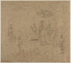Album mit daoistischen und buddhistischen Themen: Prozession daoistischer Gottheiten: Blatt 8, 1200er von Unbekannt
