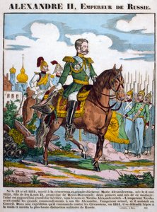 Alexander II., Zar von Russland, bei der Truppeninspektion, ca. 1855 von Unbekannt