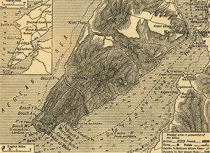 Alliierte Positionen auf der Halbinsel Gallipoli in der Türkei, Erster Weltkrieg, Juli 1915, ca. 1920 von Unbekannt