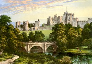 Alnwick Castle, Northumberland, Residenz des Herzogs von Northumberland, um 1880 von Unbekannt